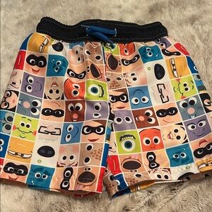 Colorful Character Print Swim Shorts 3t